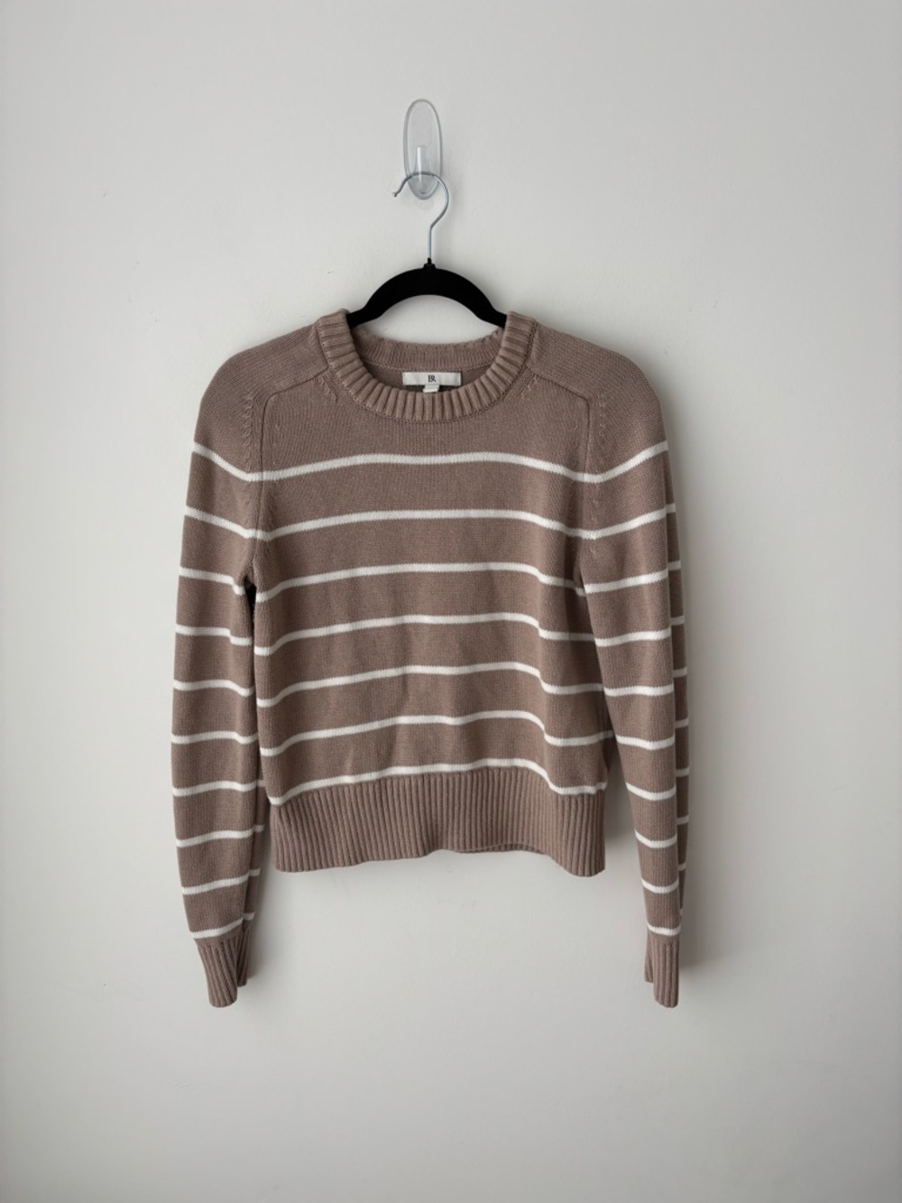 Banana Republic Cotton Silk Sweater Grey Cropped Crewneck Minimalist